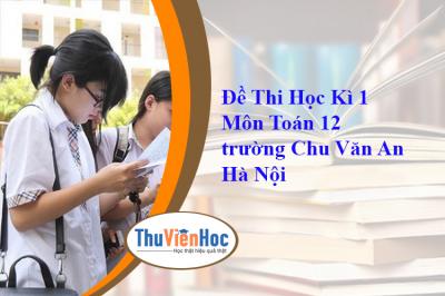 Đề Thi Học Kì 1 Môn Toán 12 trường Chu Văn An Hà Nội