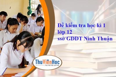 Đề kiểm tra học kì 1 lớp 12 sở GDDT Ninh Thuận