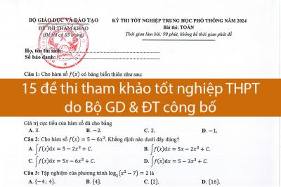 Đề thi tham khảo Kỳ thi tốt nghiệp THPT năm 2024 ( có đáp án tham khảo)