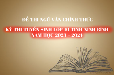 Đề thi CHÍNH THỨC môn Ngữ Văn - Kỳ thi Tuyển sinh lớp 10 tỉnh Ninh Bình năm học 2023 -2024