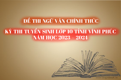 Đề thi CHÍNH THỨC môn Ngữ Văn - Kỳ thi Tuyển sinh lớp 10 tỉnh Vĩnh  Phúc năm học 2023 -2024