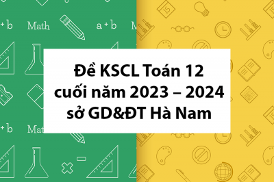 Đề khảo sát chất lượng Toán 12 cuối năm 2023 – 2024 sở GD&ĐT Hà Nam