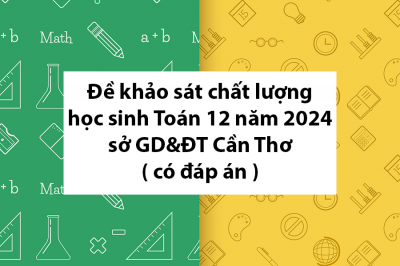 Đề khảo sát chất lượng học sinh Toán 12 năm 2024 sở GD&ĐT Cần Thơ